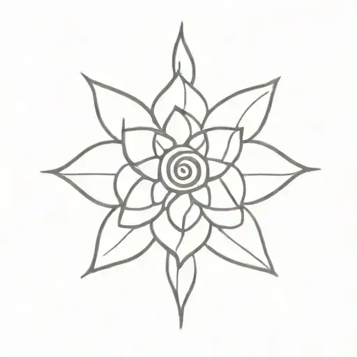 Flor De Lotto Unalome Symbol