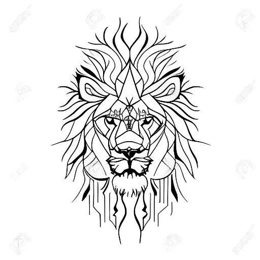 Lion Abstraction Glass Shadow