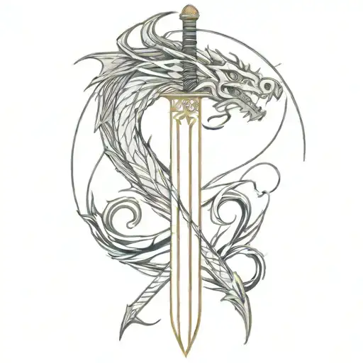 Sword With Dragon Wrapped