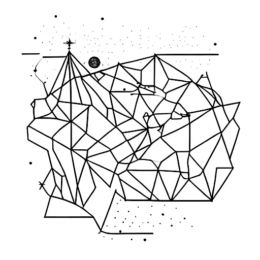 Constellations Forming A Mountain Range