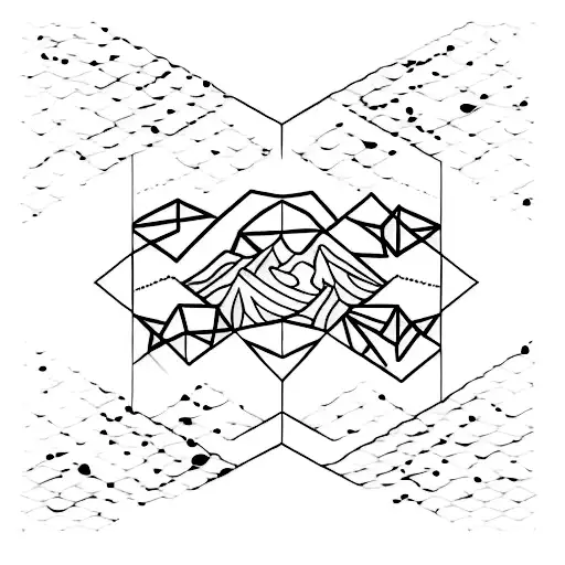 A Minimalist Tattoo Of A Mountain Range With Each Peak Representing A Zodiac Sign