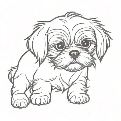 Shih Tzu Puppy One Line