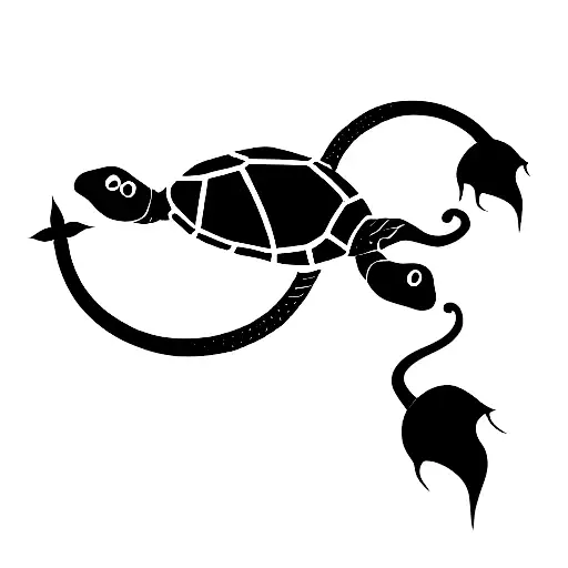 Turtle With Snake