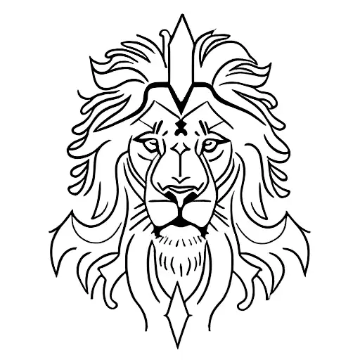 A Lion With Chess Pieces