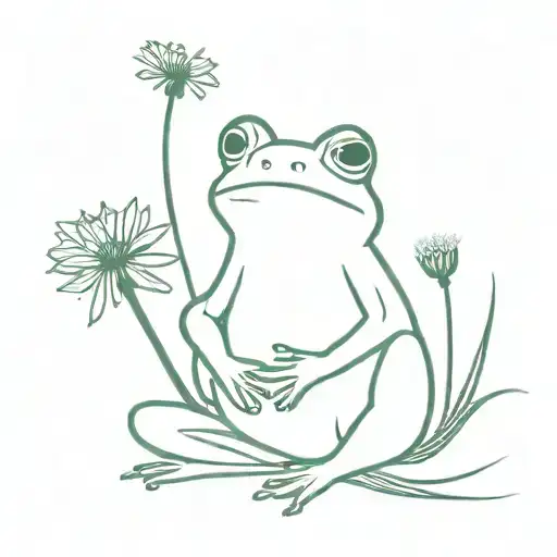 Frog With Fairy Wings Sitting On A Dandelion