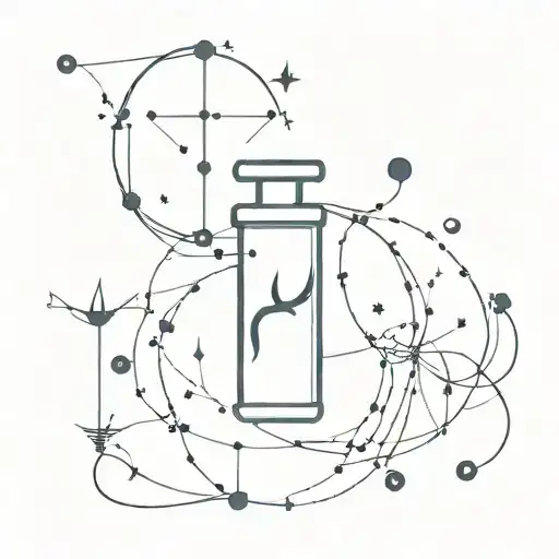 A Pharmacy Symbol Intertwined With A Constellation Of Pisces