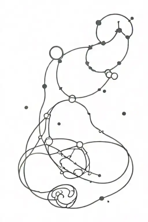 A Pharmacy Symbol Intertwined With A Constellation Of Pisces