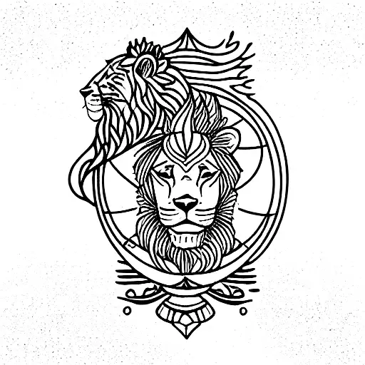 Tarot Card With Woman And Lion