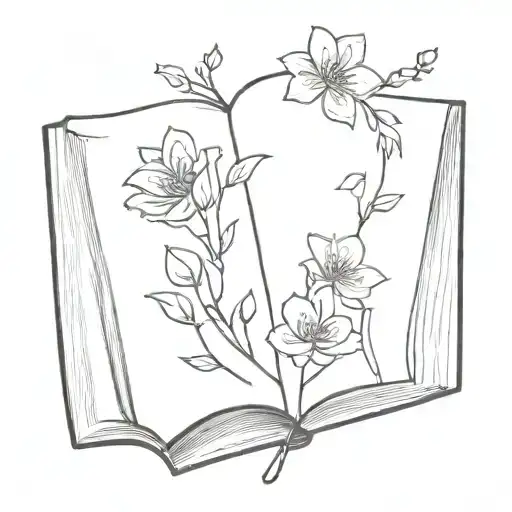 Open Book With Flowers Growing