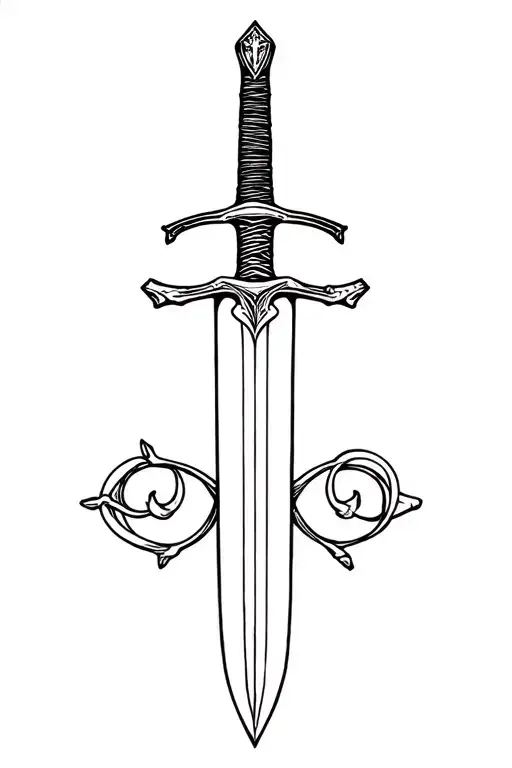Sword With Eating Disorder Symbol As Handle