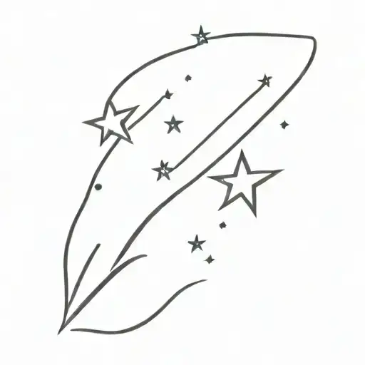 A Shooting Star In The Shape Of A Bolt