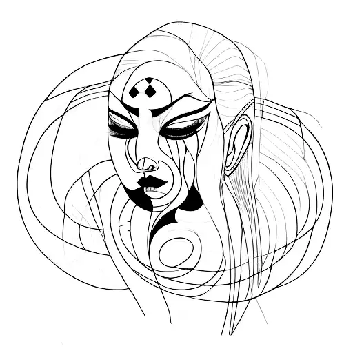 Single Line Face Drawing