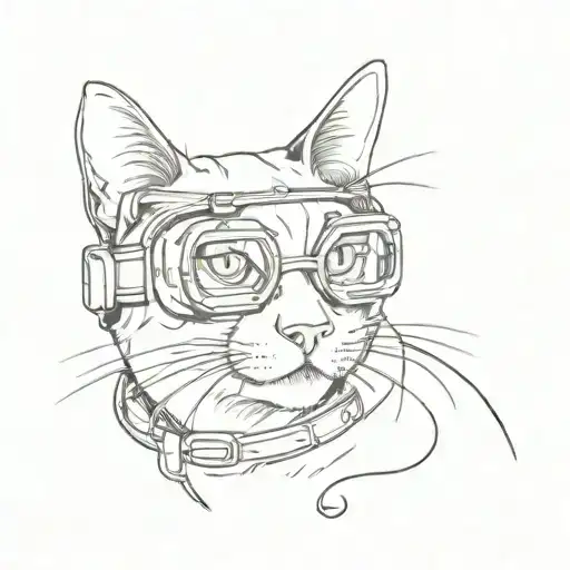 Small Cat In Vr Headset Looks Up