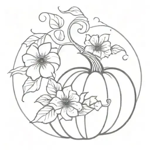 Pumpkin With Flowers