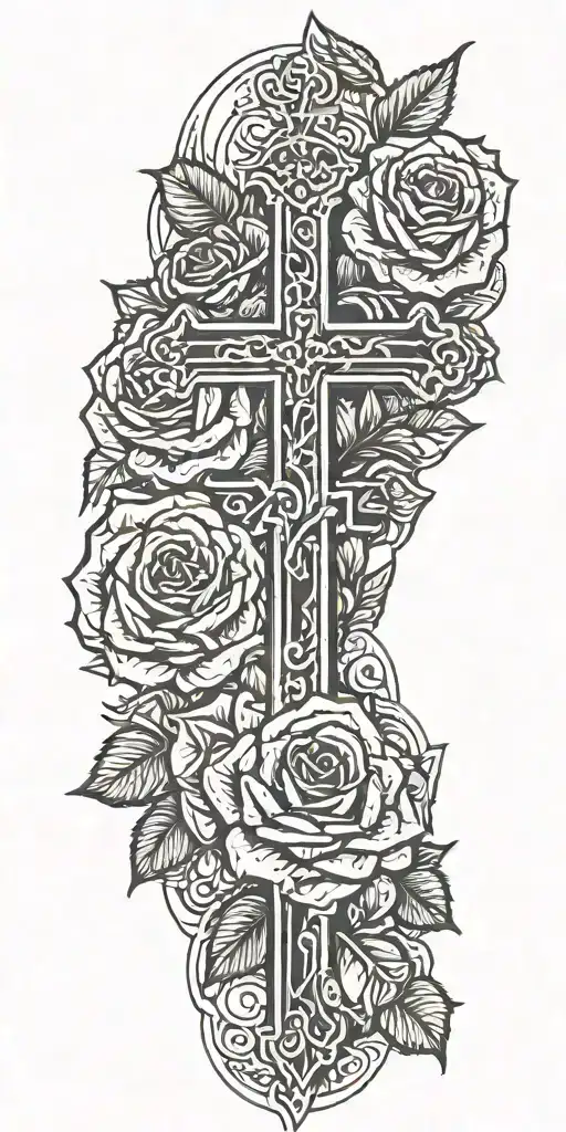 Cross With Roses