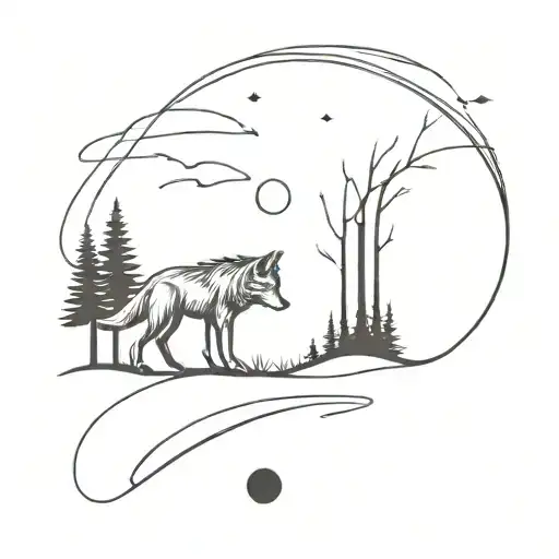 Wolf And Forest As A Semicolon