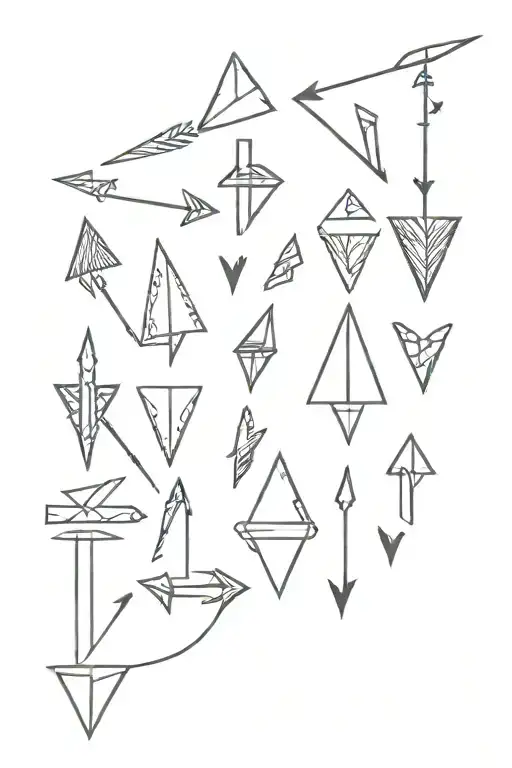 Small Fine Line Arrow Heads