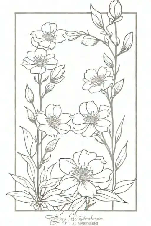 May And August Birth Flower Growing From A Tree With Flowers As A Focus Tattoo