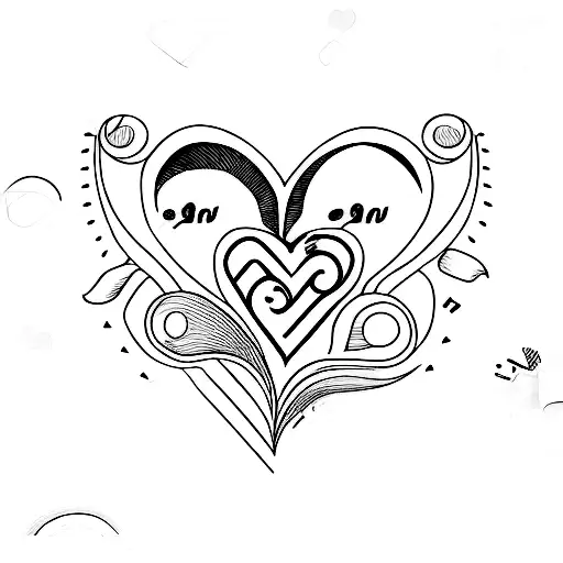 Line Tattoo With A Heart And Jrh Initials