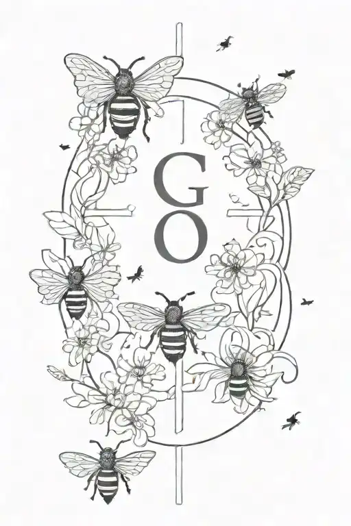 Cross Surrounded By Bees And A Lion Saying Go Tell The Bees
