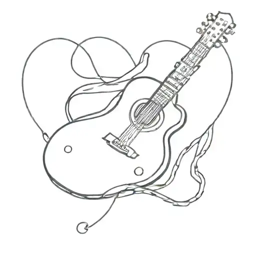 A Guitar With Cowboy Boots And A Heart Monitor Line Weaving Through It