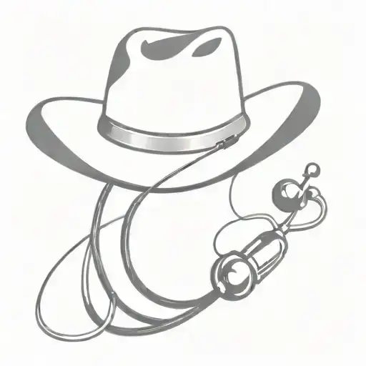Cowboy Hat With A Stethoscope Wrapped Around It
