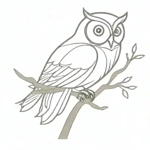 Owl On A Branch Surrounded