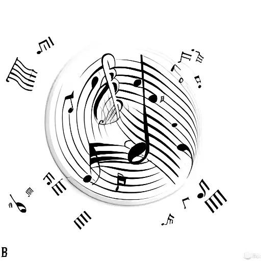 A Minimalist Design Of Music Notes Forming The Letters 'B' And 'N' In A Tv Screen