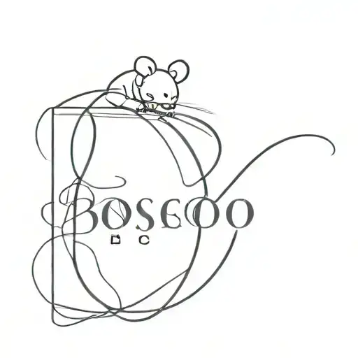 Name Bosco Black Fine Lines Letters With A Little Fine Lines Mouse