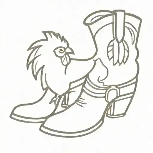 Chicken Wearing Cowboy Boots