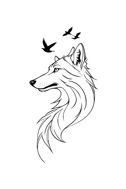 Wolf And Birds