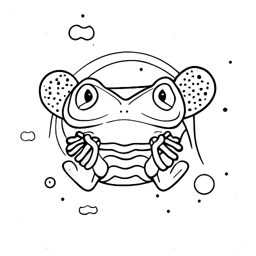 Cosmic Frog Floating In Space