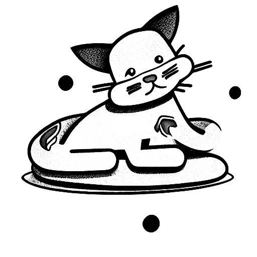 Funny Catdog Riding A Bed