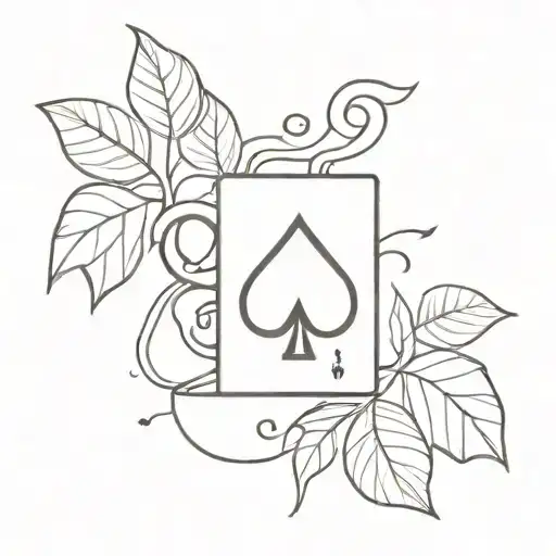 Ace Of Spades And Coffee Leaves Growing
