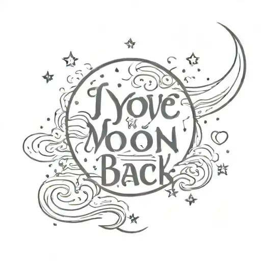 I Love You To The Moon And Back Simple Tattoo Design
