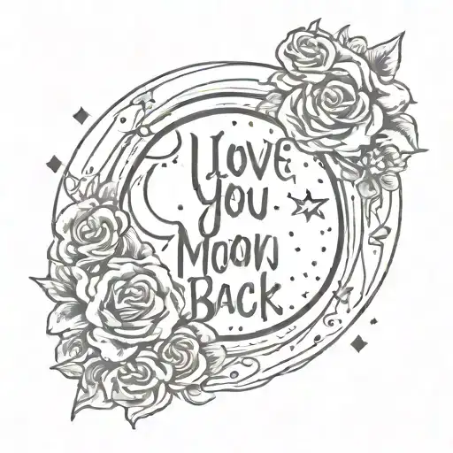I Love You To The Moon And Back Simple Tattoo Design