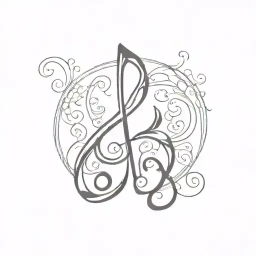 The Letter B And A Treble Clef Intertwined