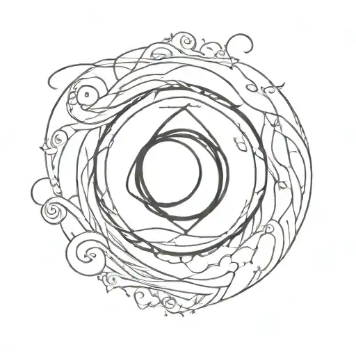 A Moon With An Infinity Sign Intertwined