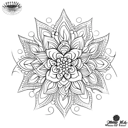 Hawaiian Flowers With Mandala Filler