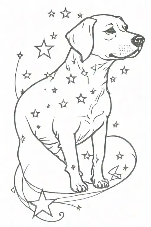 Cute Dog And Stars