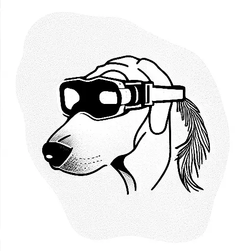 Profile Dog With Fins And Diving Goggles