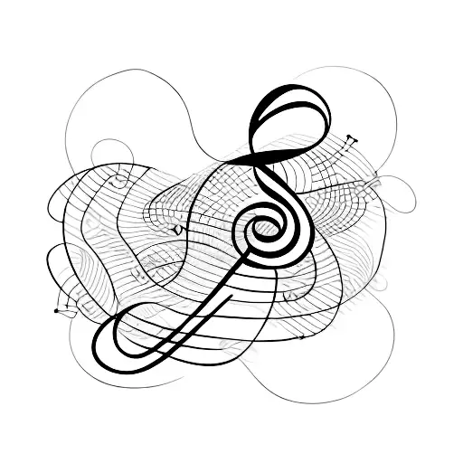 A Minimalist Tattoo Of A Music Note Formed By A Cute Dog Silhouette