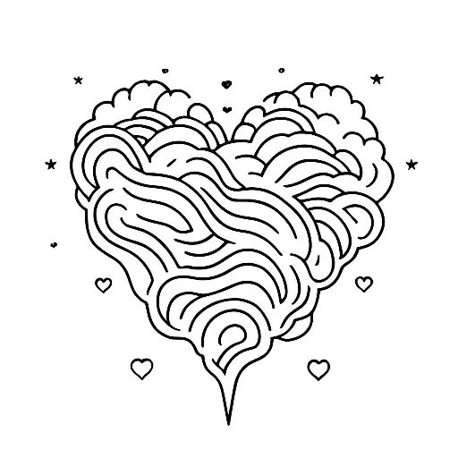 Heart Moon Wave Minimalist