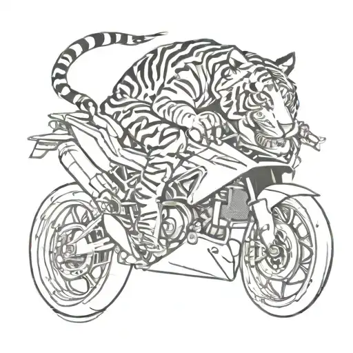 A Tiger Riding An R1 Motorbike