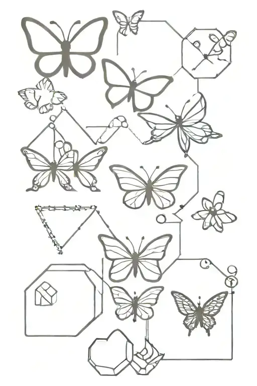 Love Yourself And Butterfly And Evolution Theme With Hexagones And Cycle Of Life And Spiritual