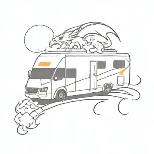 Anime-inspired Rv With A Smoke Trail Forming A Dragon