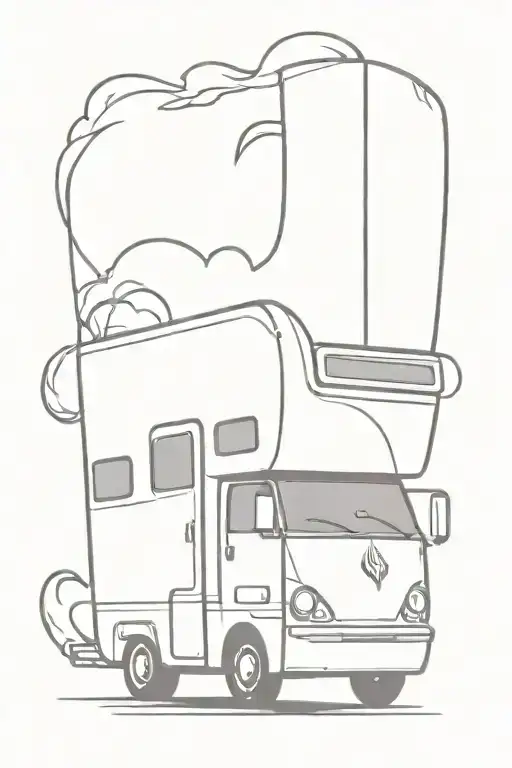 Anime-inspired Rv With A Smoke Trail Forming A Dragon