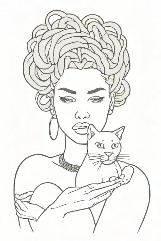 Woman With Locs Holding A Cat
