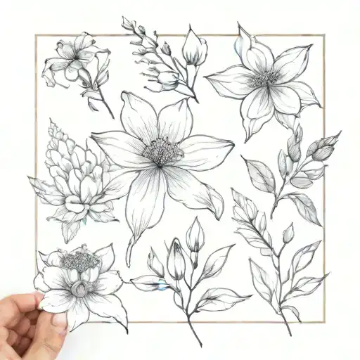 January March December July Birth Flower Bouquet