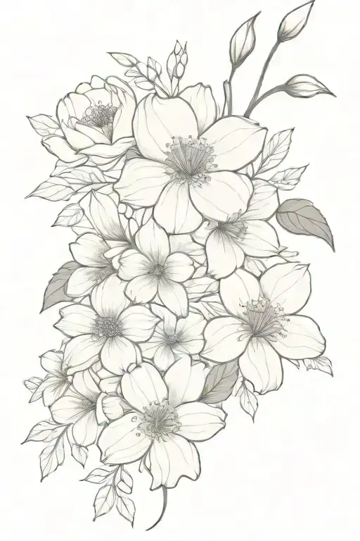 January March December July Birth Flower Bouquet Tied